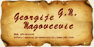 Georgije Magovčević vizit kartica